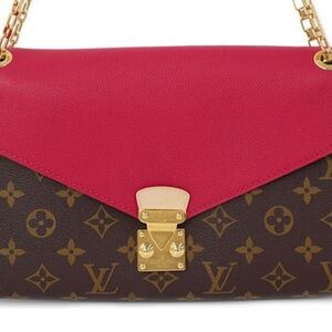 Louis Vuitton Fuchsia and Brown Monogram Shoulder Bag